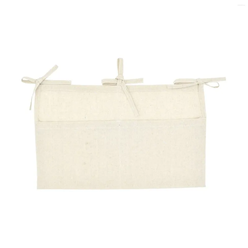 Storage Bags Linen Baby Bedside Hanging Bag 2 Pockets Organizer For Cribs And Toys Room Decor Dressing Table Bedroom