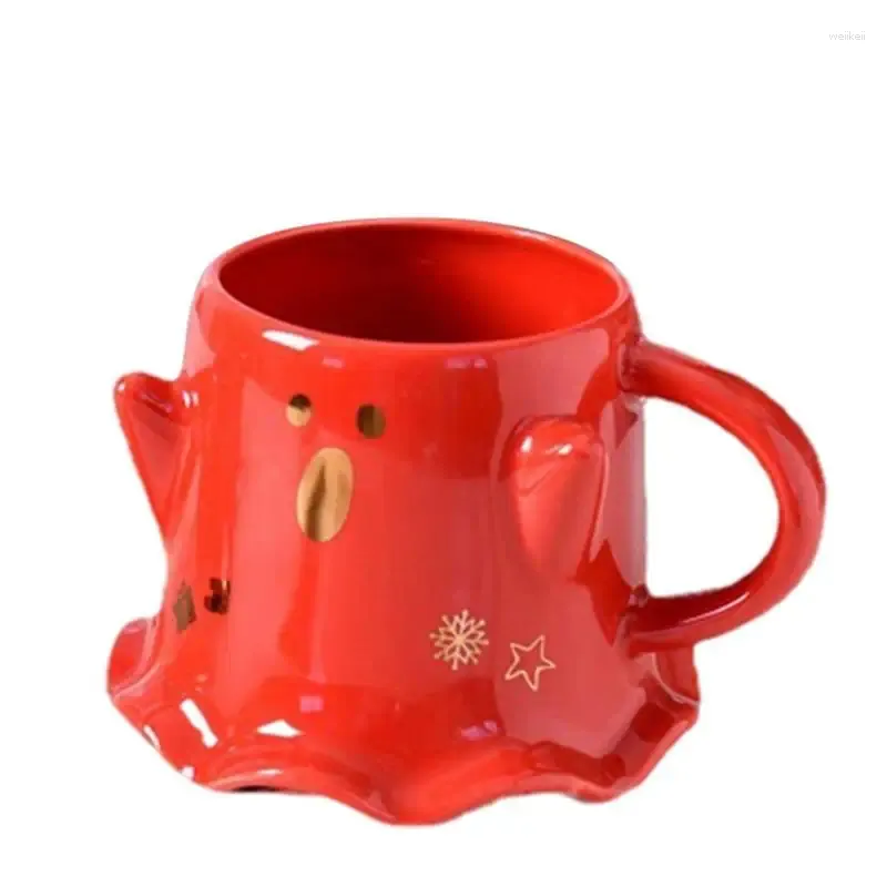 Tasses à café en forme de fantôme, tasses à thé en céramique de dessin animé, fournitures de boisson de 465ml, résistantes à la chaleur, décoratives créatives
