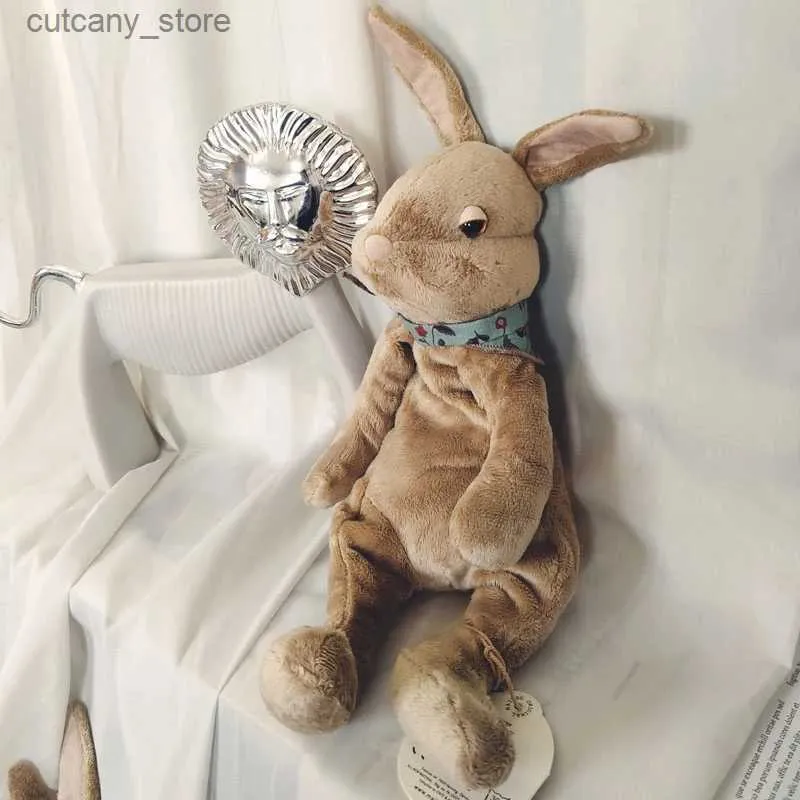 Fyllda plyschdjur Kawaii Baby Rabbit fyllda leksaker för spädbarn Söt kela Saking av djurdockor för barn handgjorda mjuka kanin Plushie påskgåvor L240320