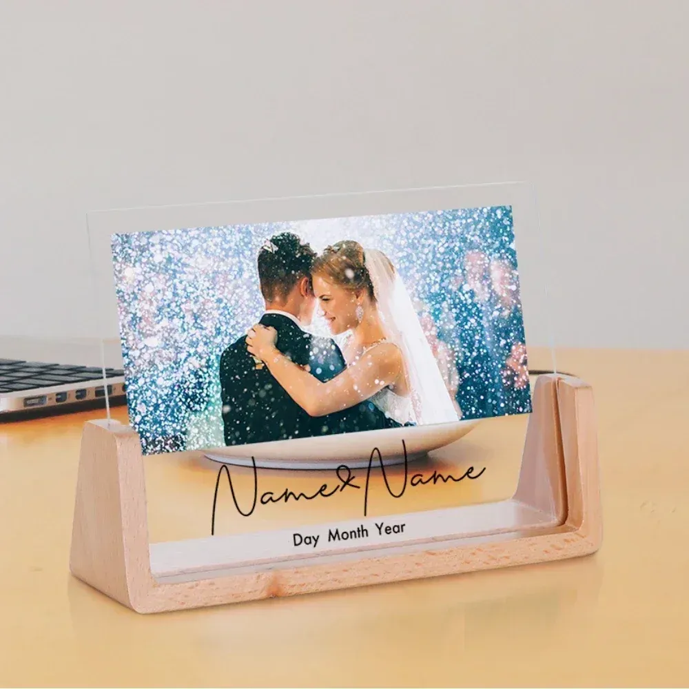 Cadre personnalisé pour couples, cadre photo pour la Saint-Valentin, anniversaire de mariage, cadeau commémoratif pour petit ami, petite amie, souvenir d'amour personnalisé