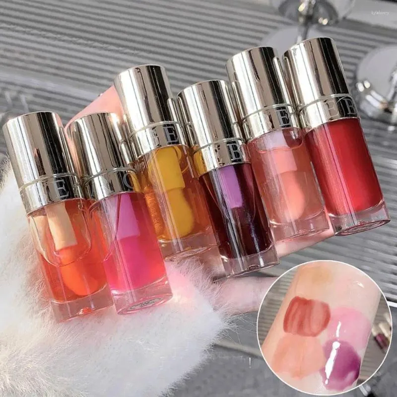 Lip Gloss Óleo Hidrata Não-pegajoso Plumper Duradouro Cosméticos Copo Líquido Hidratante Antiaderente Esmalte Transparente Batom H7F3