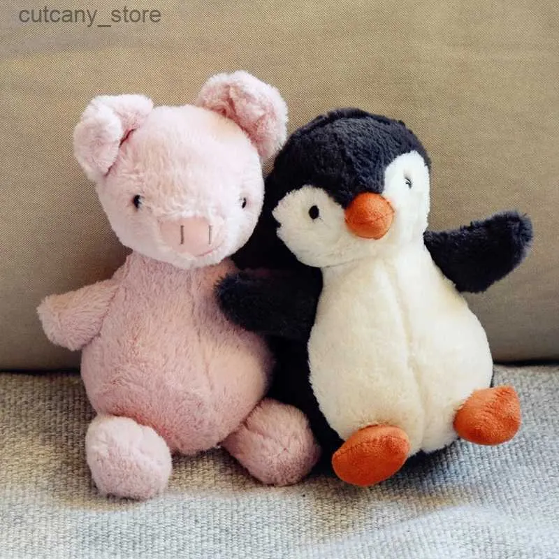 Animais de pelúcia de pelúcia 23cm pato macio plushies brinquedos kawaii ephant pengiun seping companheiro de pelúcia animal bebê bonecas brinquedos para crianças presentes de natal l240320