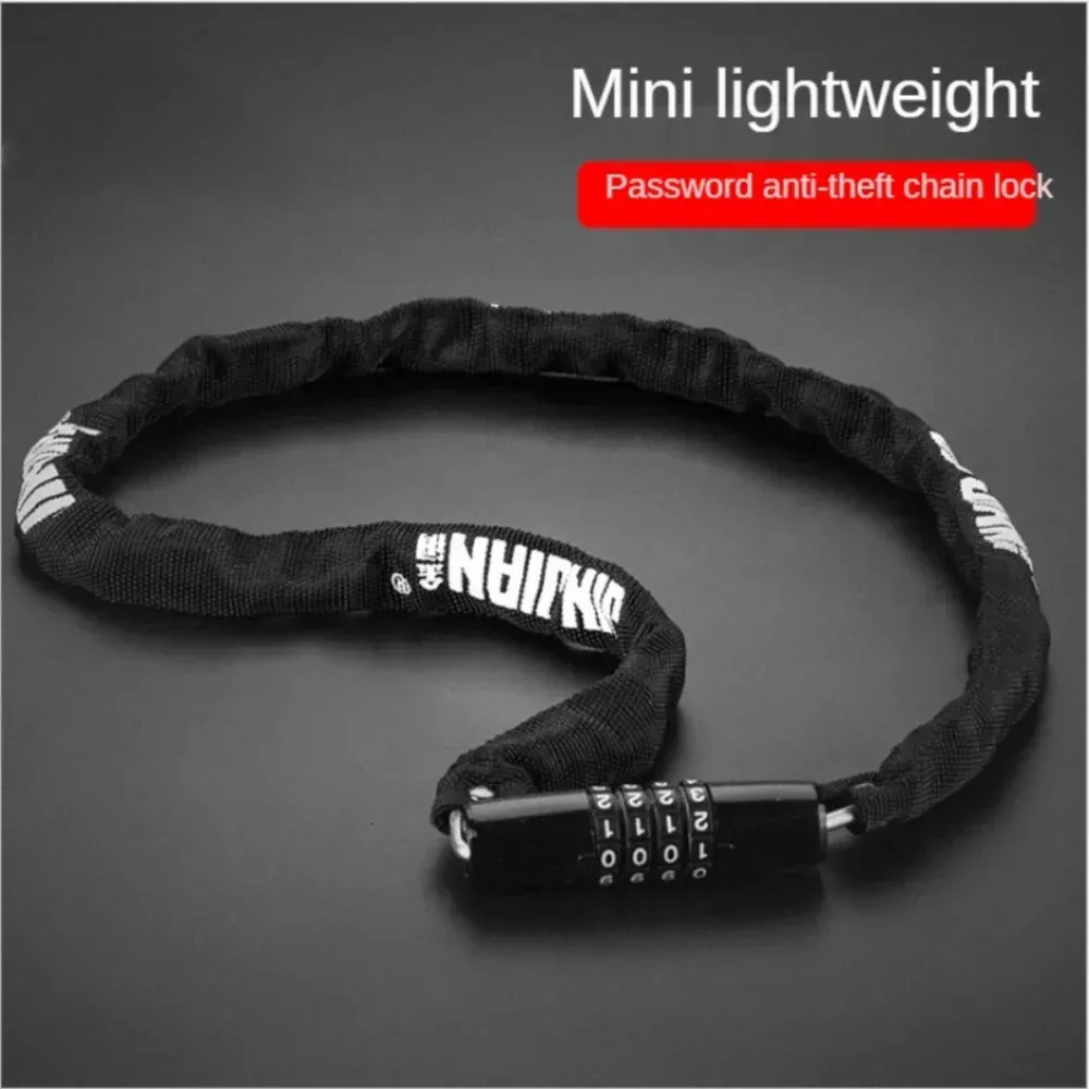 Password Bicycle Lock Riding Equipment Electric Bike Anti-theft Safe Motorcycle Chain Mountain Road Accessory Bike Anti Theft 240308