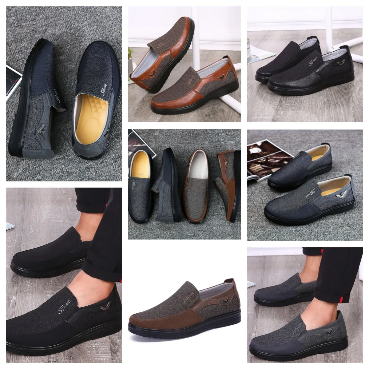 GAI confort hommes chaussures chaussures noires bout rond fête banquet en plein air costumes hommes affaires talon concepteur chaussure EUR 38-50 softs