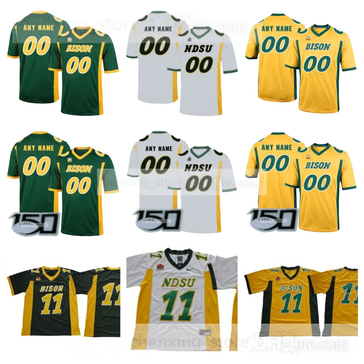 Maillot de football NCAA NDSU Bison 7 Cam Miller 22 TaMerik Williams 13 Eli Green 39 Griffin Crosa 31 Cole Wisniewski 9 Cole Payton 8 Barika Kpeenu 28 TK Marshall