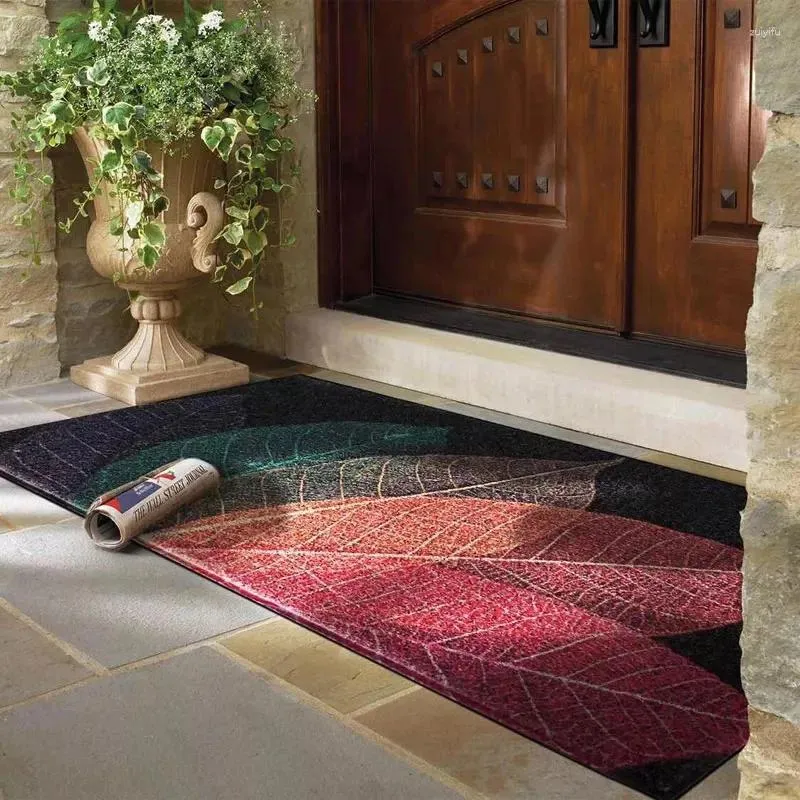 Carpets High-end Rectangle Entrance Mat Door Mats Indoor In Front Of The Non-slip Floor Carpet For Porch Rug With Leaves