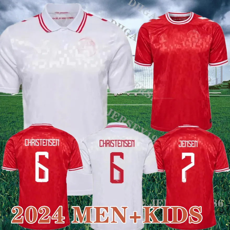 2024 دنمارك كرة القدم قمصان ERIKSEN Home Red Away White 24 25 Hojbjerg Christensen Skov Olsen Braithwaite Dolberg Football Dortse Jersey