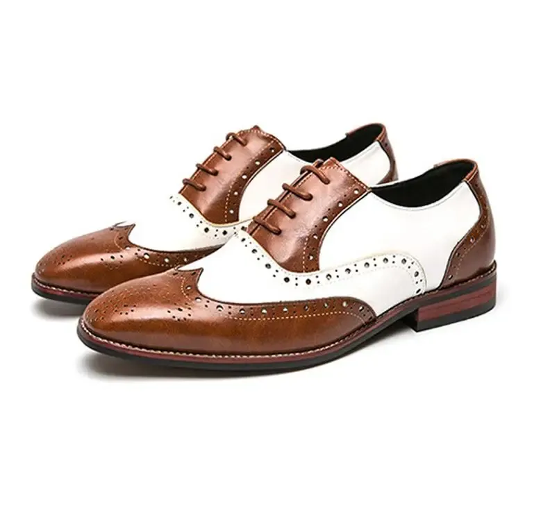 Skor Nya 2020 män retro brogue laceup svart vit oxford skor manlig klänning bröllop prom homecoming sko sapato social masculino