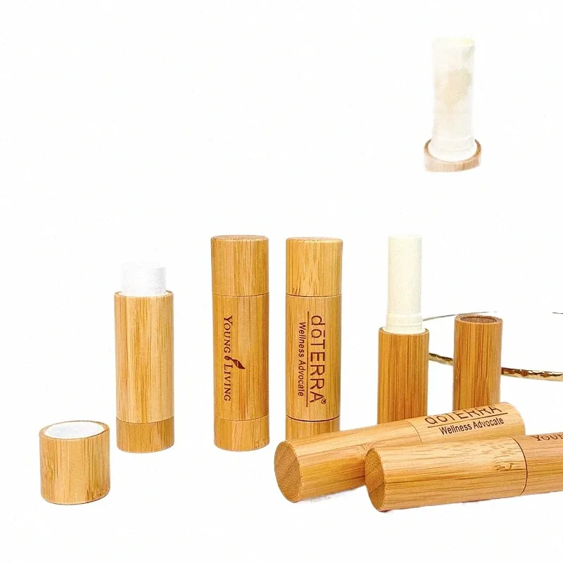 Tubo de batom de bambu natural DIY tubo oco vazio Lip Balm Ctainer pode ser personalizado logotipo logotipo batom shell ferramentas de maquiagem 22zy #