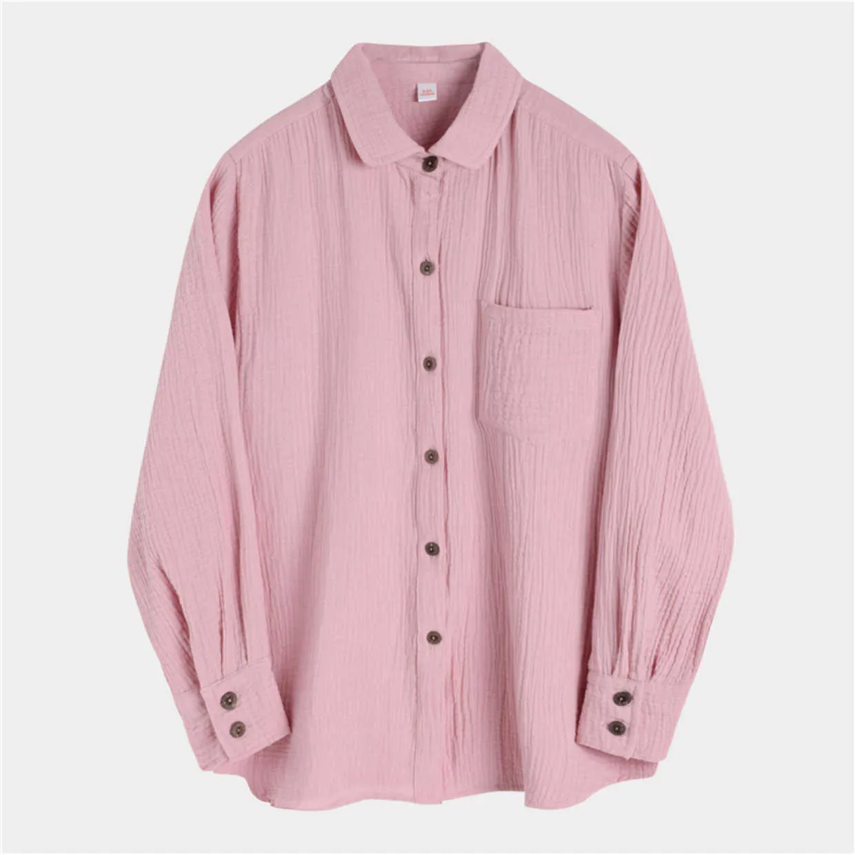 Dubbele mousseline katoenen bescheiden blouses tops voor vrouwen kantoor dame groothandel casual oversized dames shirts