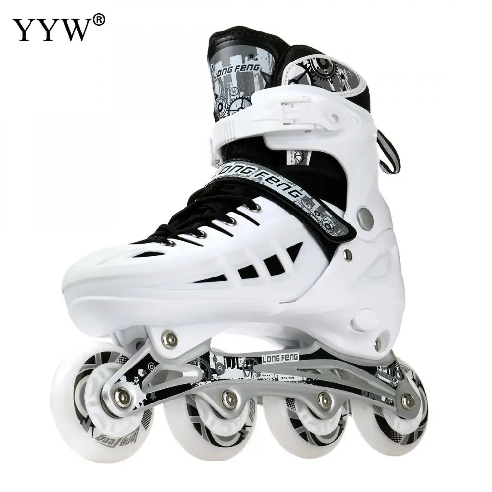 Shoes Roller Skates Shoes 4 Wheels Flashing Inline Pvc Adult Adjustable Speed Skating Shoes Sneakers For Professional Outdoor Sport