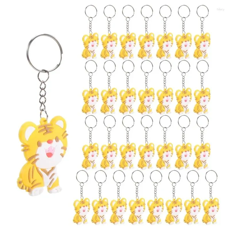 Party bevorzugt 30pcs 2024 Tigerjahr Cartoon Schlüsselanhänger Keyring Chinesischer Themenanhänger für Schlüsselbeutel Ornament