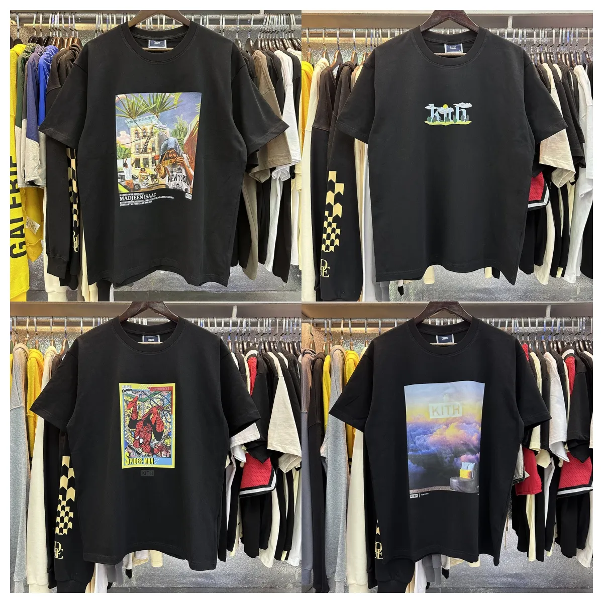 Kith Tom ve Jerry Erkekler T-Shirt Tasarımcı Kadın Yaz Gömlek Günlük Kısa Kollu Tee Vintage Moda Üst Kıyafetler S-XL