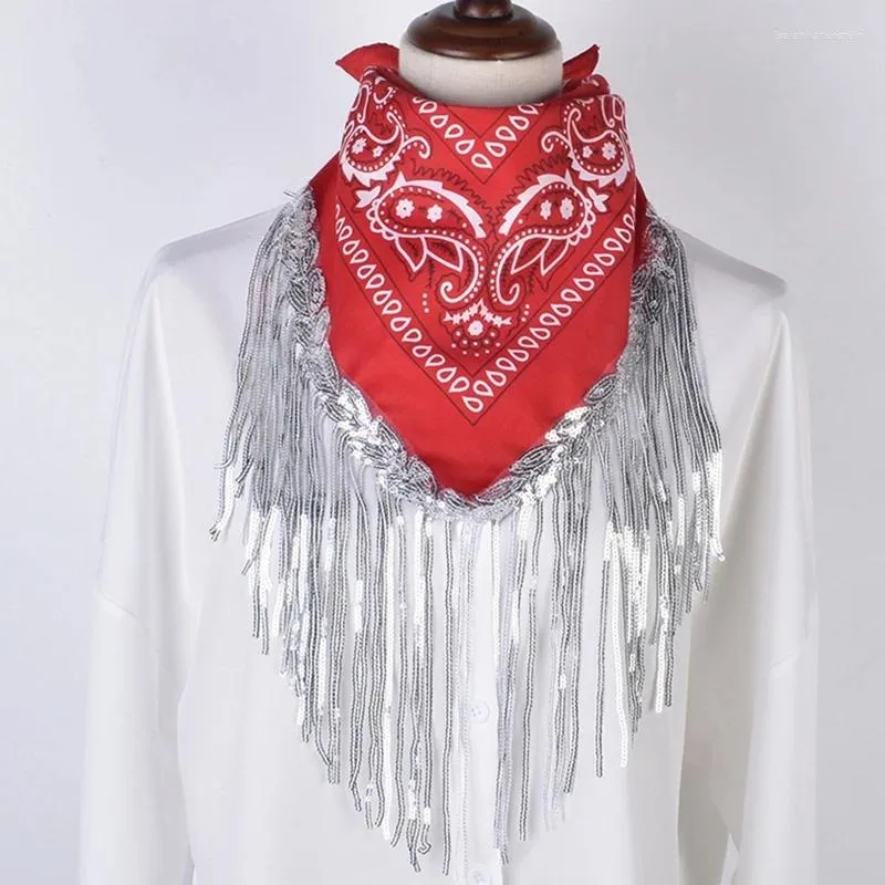 Halsdukar 634C Cowgirl Bandanas Sequin NeckerChief för kvinnor Bachelorette