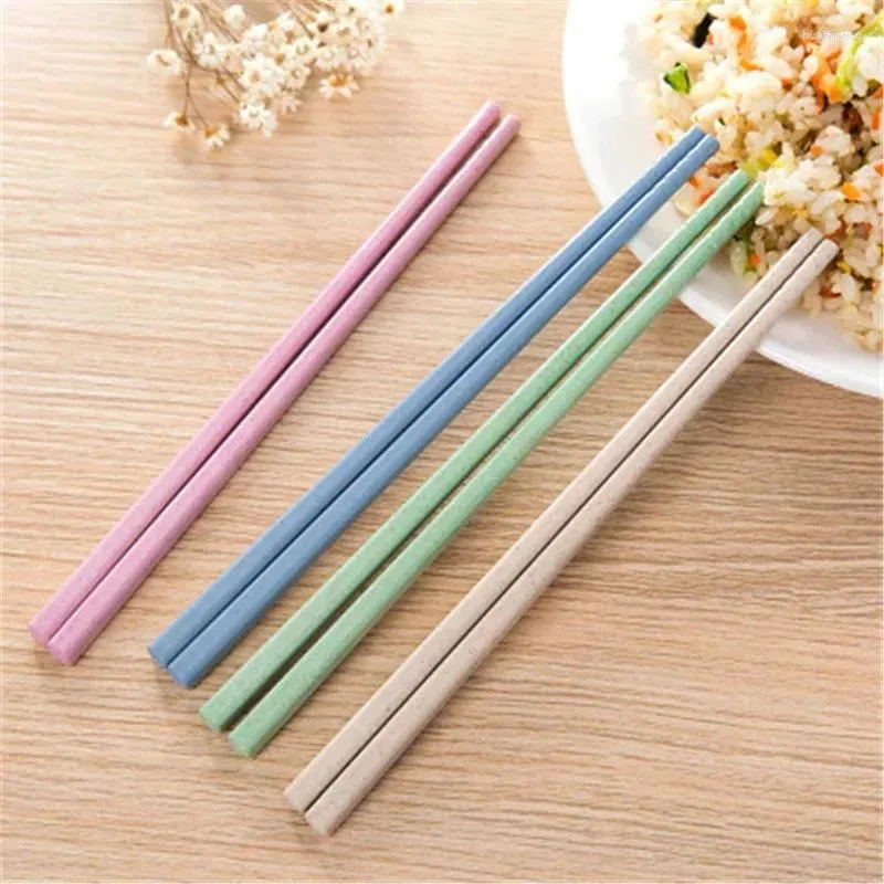 Chopsticks 1 Pair Of Wheat Straw Healthy Tableware Non-slip Chinese Kitchen Tools Reusable Sushi