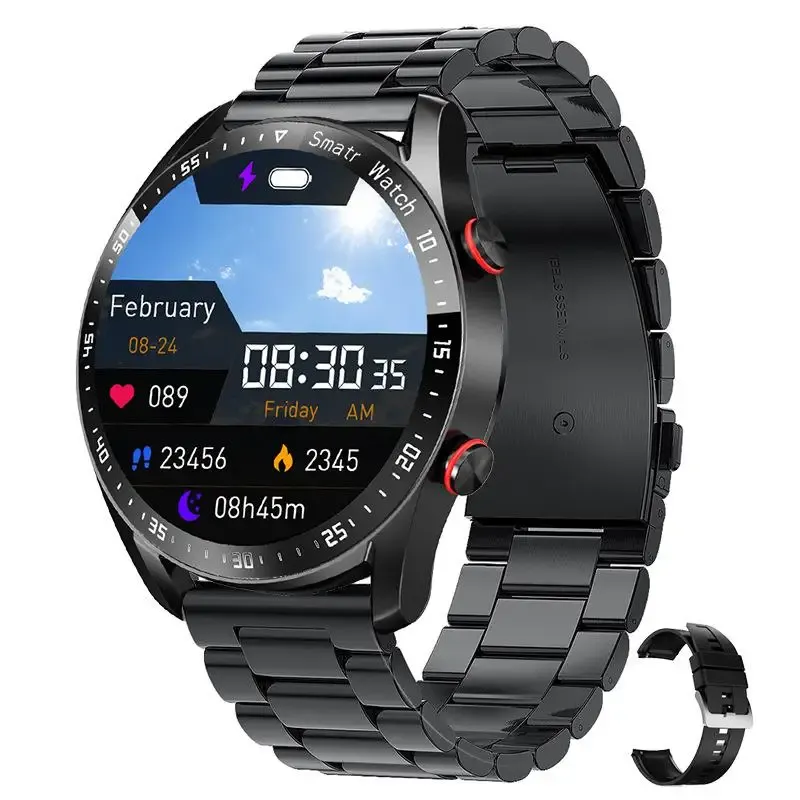 Bracelets HW20 Bluetooth Call Smart Watch ECG PPG Business Bracelet en acier inoxydable Montre pour hommes étanche