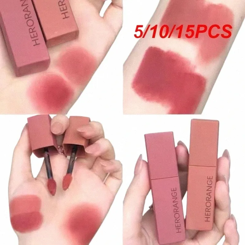 5/10/15pcs Wodoodporny gładkie aplikacje Kosmetyki Koreańska kosmetyka szminka Veet CIAPCY KOLORY Trendy Lips Matte R1at#