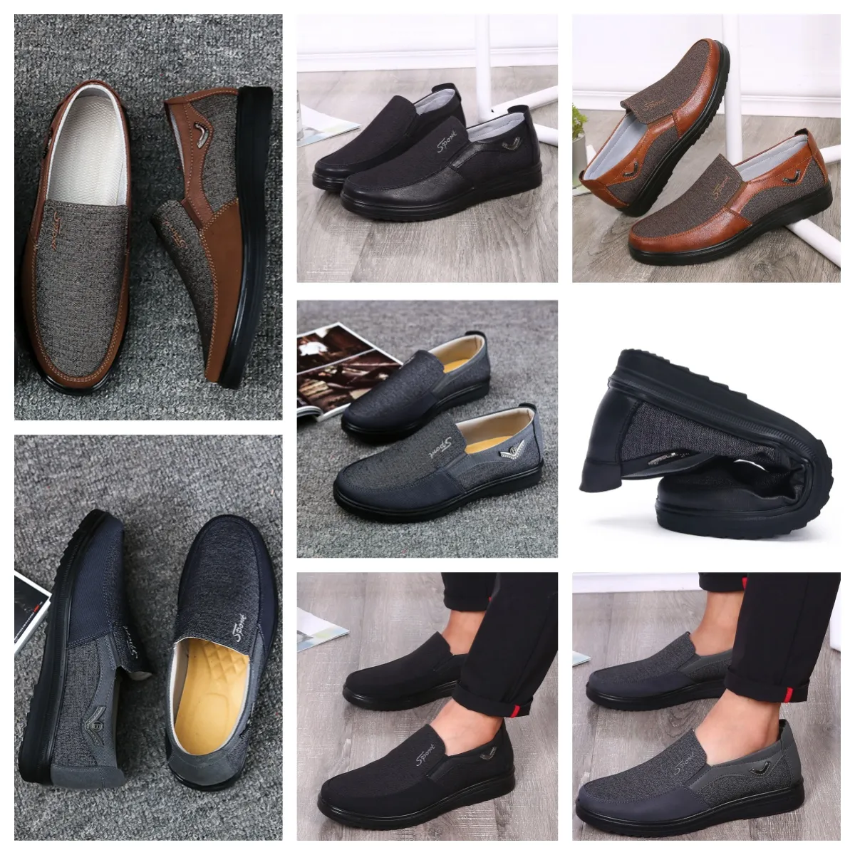 Skor gai sneakers sport trasor sko singel affär klassiska toppar skor casual softs sole toffel platt läder herrar skor svart bekväm mjuk storlek 38-50