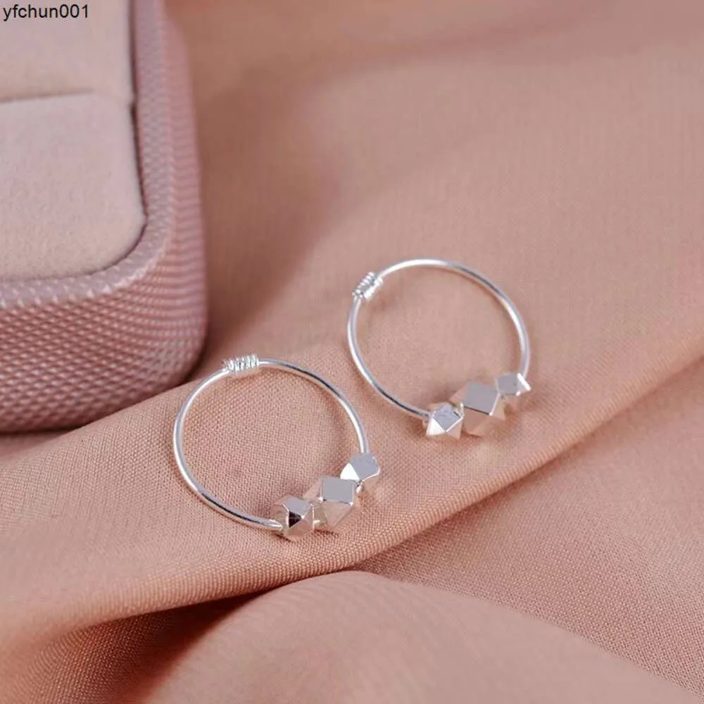 Boucles d'oreilles cassées en argent sterling S999 pour femme, niche légère, bague végétarienne de luxe, boucle à ressort, style simple et cool, sensation haut de gamme