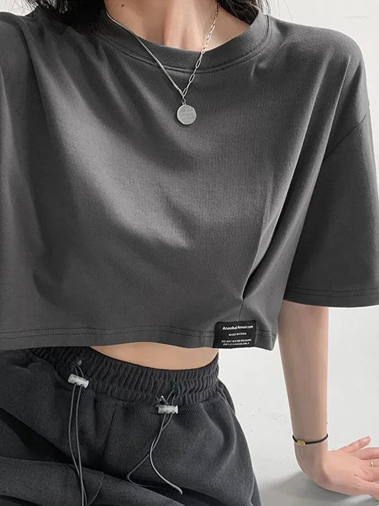 Women's T Shirts Harajuke Crop Tops Women Summer High Waist Fashion T-shirt Egirl Solid Cut Out Short Sleeve Tees Female