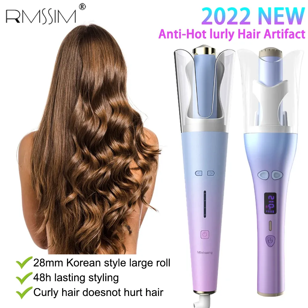 Ferri da stiro Bigodino per capelli rotante automatico Bigodino per capelli elettrico multifunzionale LCD Ferro arricciacapelli Automatico Air Spin Magic Curling Styling Tool