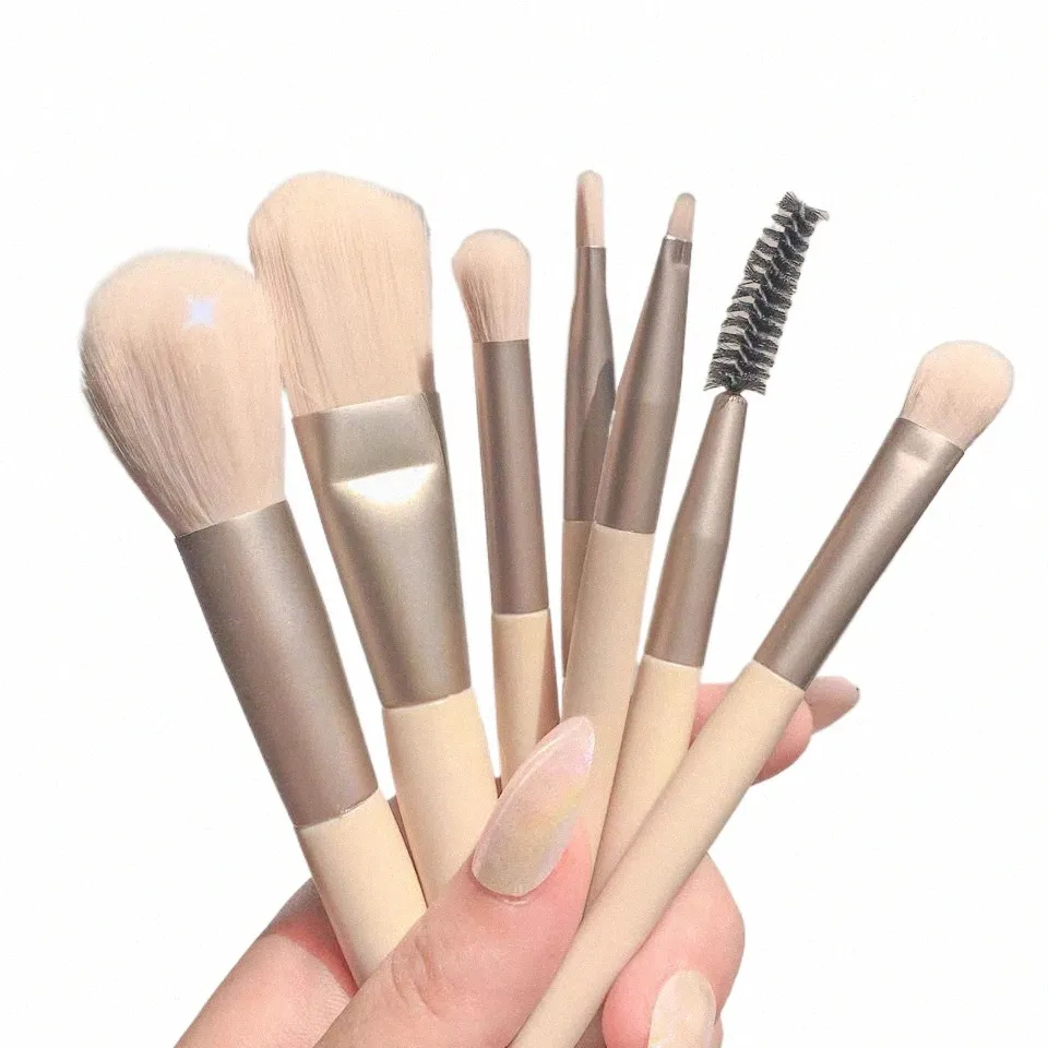 8pcs Profial Pincéis de maquiagem Set Cosmetic Powder Eye Shadow Foundationi Blush Blending Ccealer Beauty Make Up Tool Brushes K4nd #