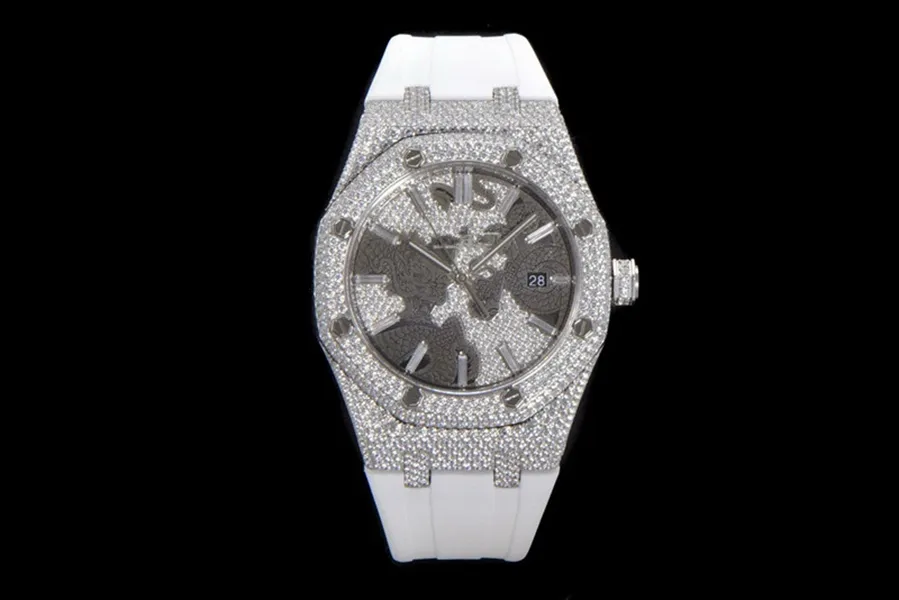 The Year of the Loong limited edition men's watch 41mm full-automatic 3120 mechanical movement handmade star diamond dial strap with diamond watch