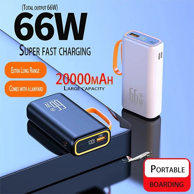 Power Bank 10000mAh met 66W PD Snel opladen Powerbank Draagbare externe batterijlader voor iPhone 15 14 Huawei Xiaomi Samsung