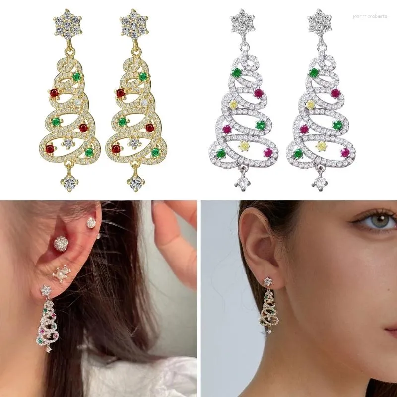 dangle earringsスタークリスマスツリー女性ファッションクリスタルパーティージュエリーガールフレンドの誕生日