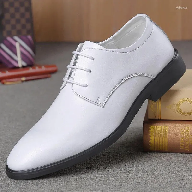 Dress Shoes Men Leather Series Business Autumn Formal Wear Low Heels Metal Stitching Breathable Anti-slip