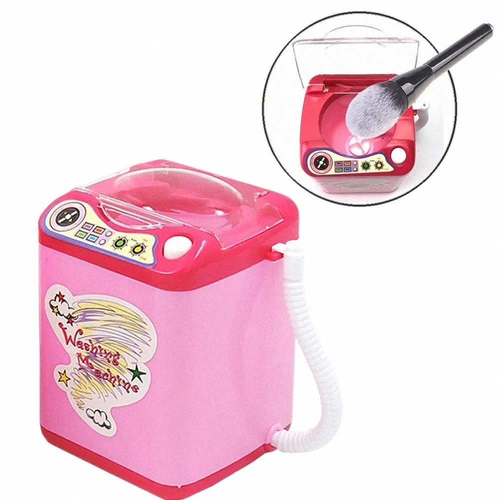Dispositif de nettoyage de brosse de maquillage Machine de nettoyage automatique d'aile Mini jouets Machine de nettoyage de brosse de maquillage électrique Spinner Machine 02Dc #