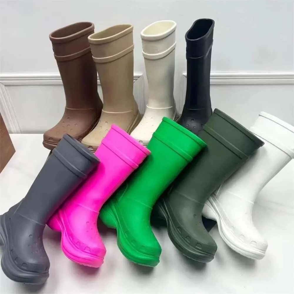 Women Men Boot Boots Rain Rubber Winter Rainboots Platform Ankle Slip-On Half Pink Black Green Focalistic Outdoor Luxury Brand Size 35-45