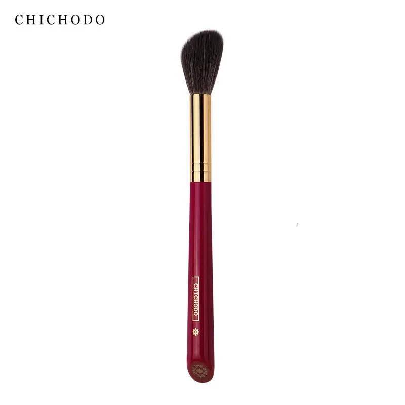 CHICHODO – pinceau de maquillage de luxe, poudre multifonctionnelle, poils d'animaux doux de haute qualité, série Rose rouge 013 240311