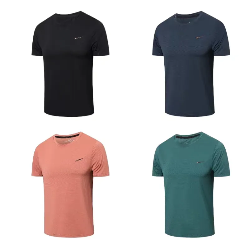 Ice Silk Short Sleeved Men's Sports Summer T-shirt Casual Quick Torkning av andas tunna löst överdimensionerade löpande topp