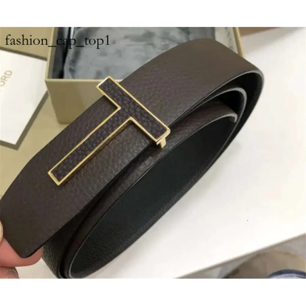 Tom Belt Tom Fords Nya män Klädtillbehör Bälten Big T Buckle Fashion Women High Quality Luxurys Designers 3A Äkta lädermidja med Box Dust Bag 1967