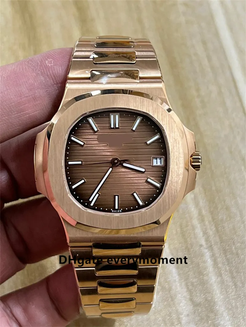 Súper versión 3K Fabricación de fábrica Relojes para hombres 5711 / 1R Reloj mecánico automático de 40 mm Movimiento CAL.324 Oro rosa 316L Zafiro Acero inoxidable Relojes de pulsera a prueba de agua