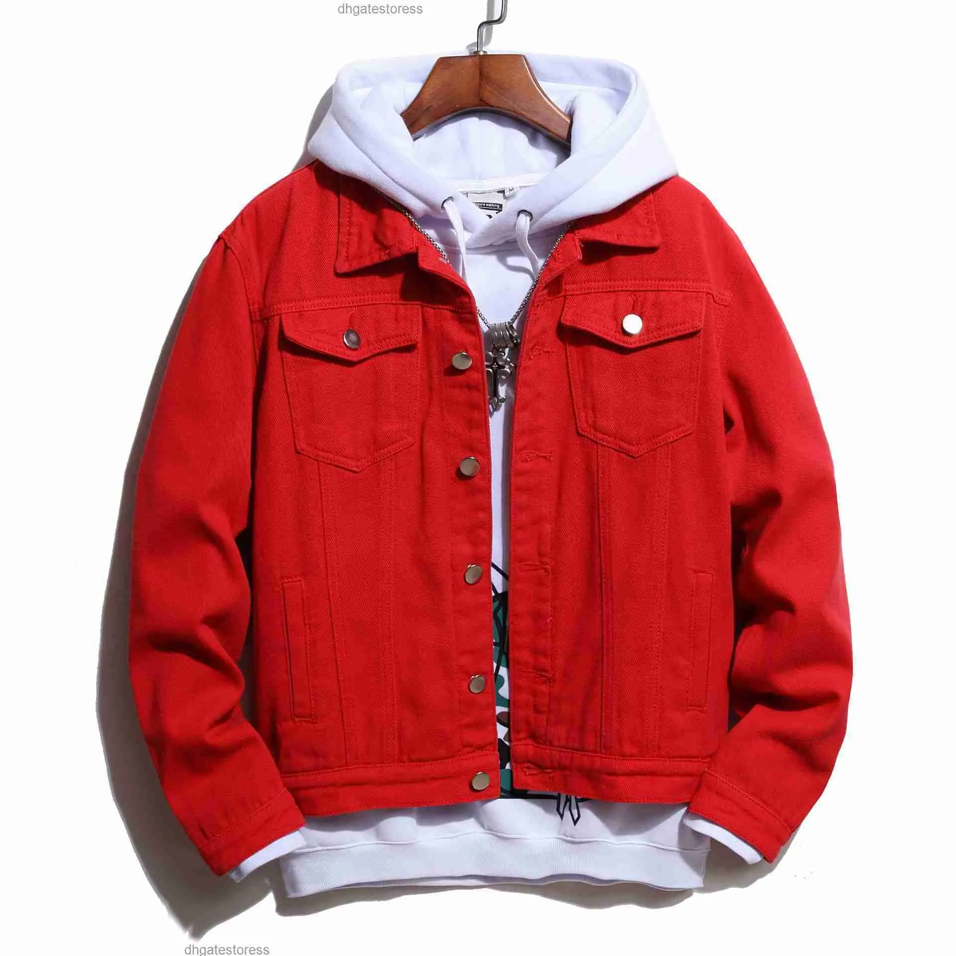 Classic Mens Denim Jacket With Pockets Stylish Oversized Trucker Coat With Cropped Patches From Dhgatestoress 38.64 DHgate.Com