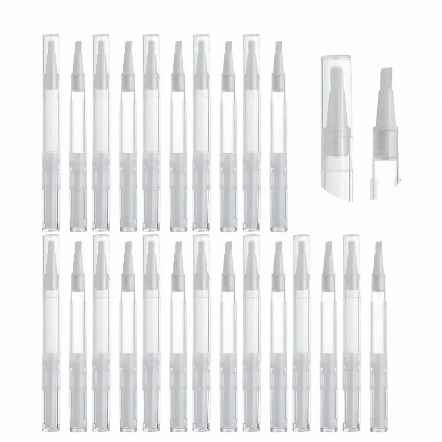 50pcs 3ML Transparent Twist Pen for Cuticle Oil Applicator, Empty Nail Oil Pen Eyel Growth Liquid Tube Lip Gloss J9ZJ#