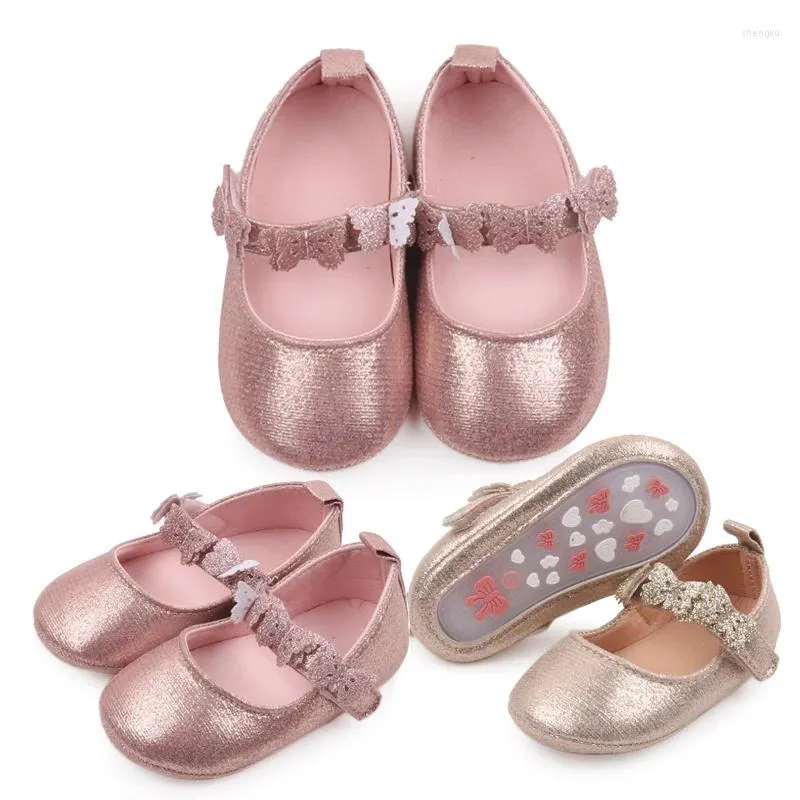 First Walkers Fashion Born Baby Items Girls Crib Shoes Toddler Trainer Casual Bling Butterfly Loafers Infant Dolls For Training Gifts