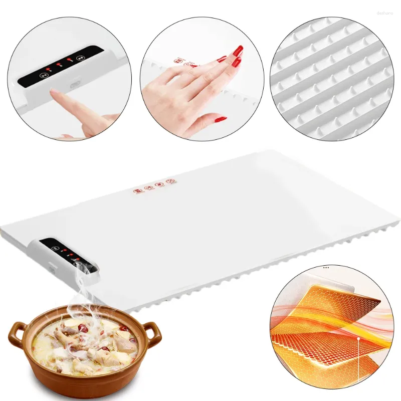 Table Mats Electric Heating Tray With Adjustable Temperature Fast Folding Warming Silicone Placemat For Family Gatherings