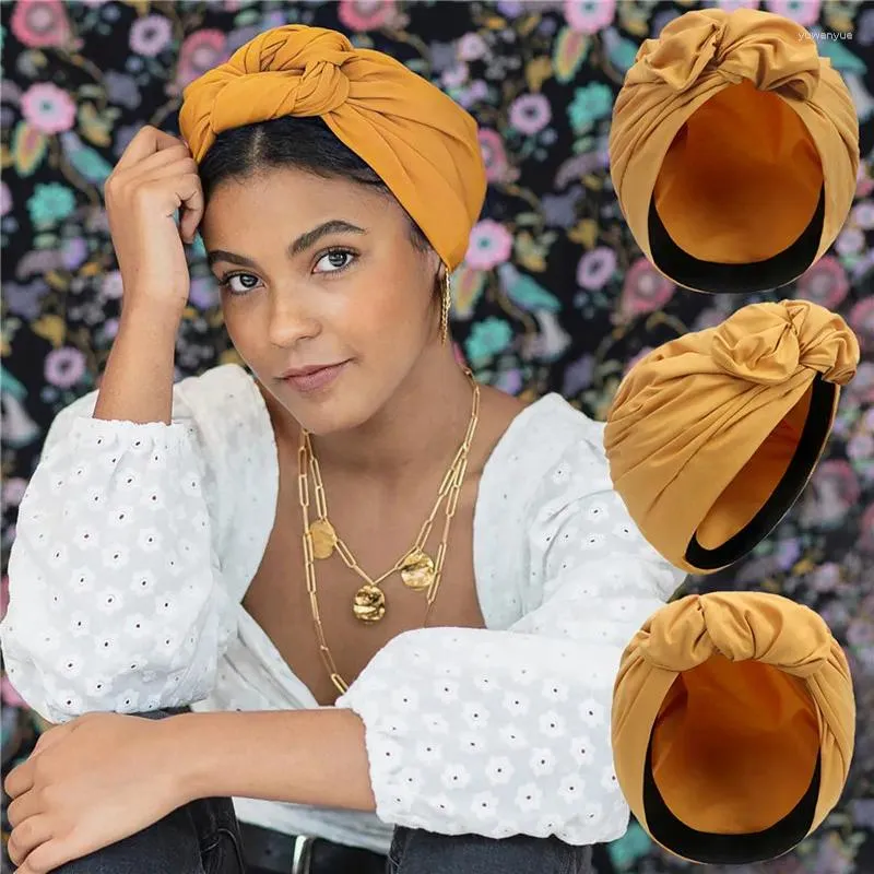 Etnik Giyim Fransız Vintage Türban Şapkası Moda Kadın Bandana Baş Bandı Kadın Saç Kapağı Kapağı Kafa Head Sargılar Müslüman başörtüsü Bonnet