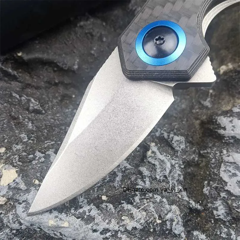 ZT 0022 Mini Folding Knife Portable Camping Pocket Knife CPM-20CV Blade CNC Carbon Fiber Handle Outdoor Defense Hunting Tools 0808 0562 BM 535 533