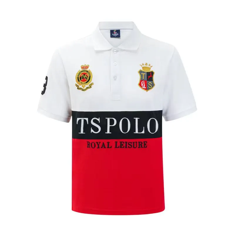 Polo da uomo estiva nuovissima con colletto risvoltato design in puro cotone ricamato, che mette in risalto il gusto