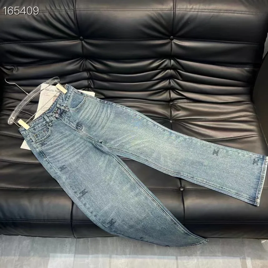 Jeans im neuen Stil mit Waschtechnologie, modische und vielseitige Hose mit geradem Bein für Damenjeans