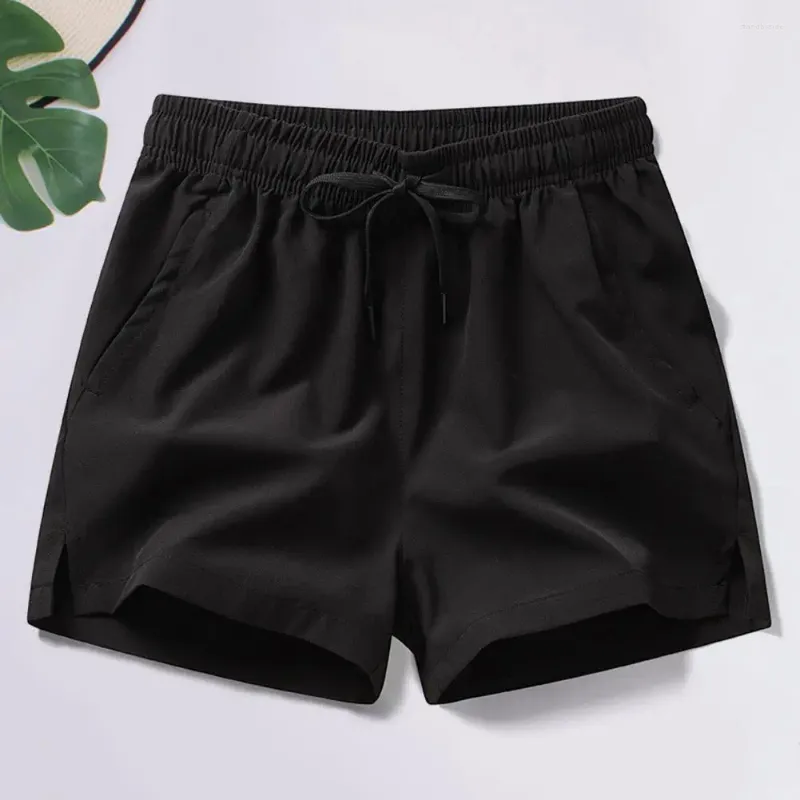 Herren-Shorts, elastische Taille, für Männer, mit verstärkten Taschen, Sommer, lässiger Bund, Strand, solide für weit