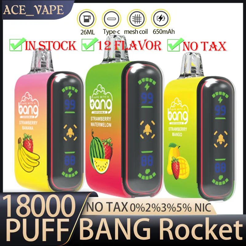 Original Bang Rocket 18000 Puff Disposable Vape Box Kit Dual Mode Puffs