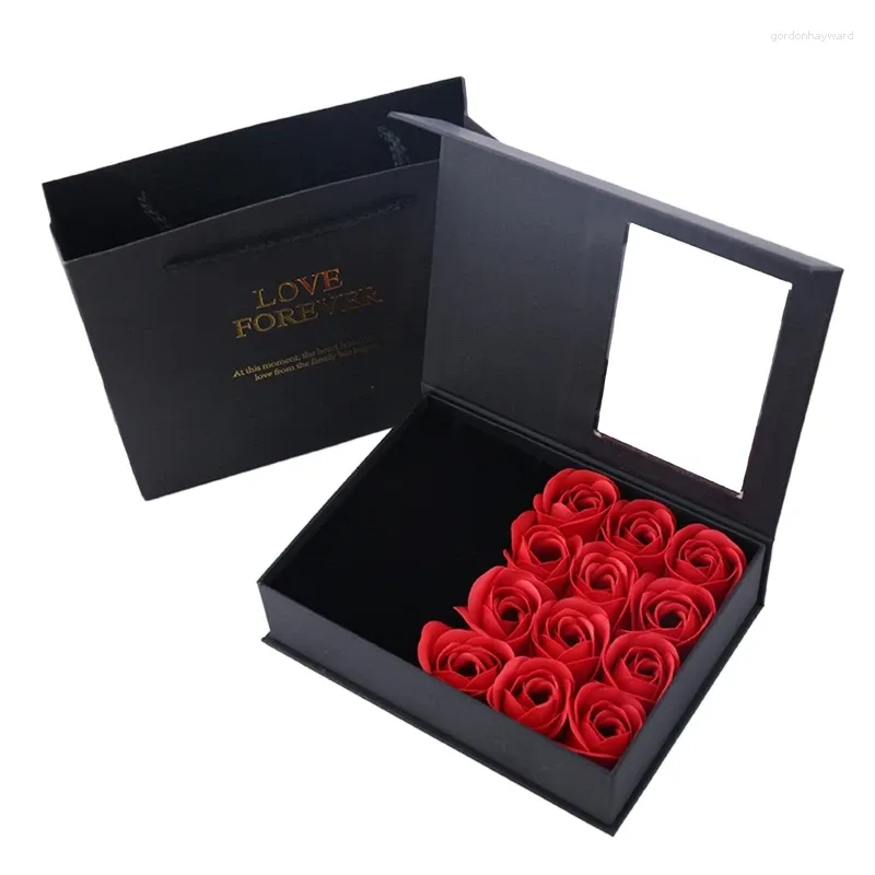 Sieradenzakjes Forever Love Box Onsterfelijke Bloem Rozen Venster Cadeau Ring Oorbellen Hanger Ketting Organizer