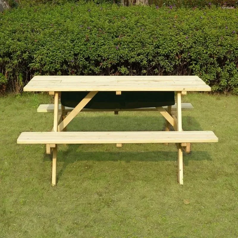 Camp Furniture Wooden Picnic Table Outdoor Garden Camping Trips Set