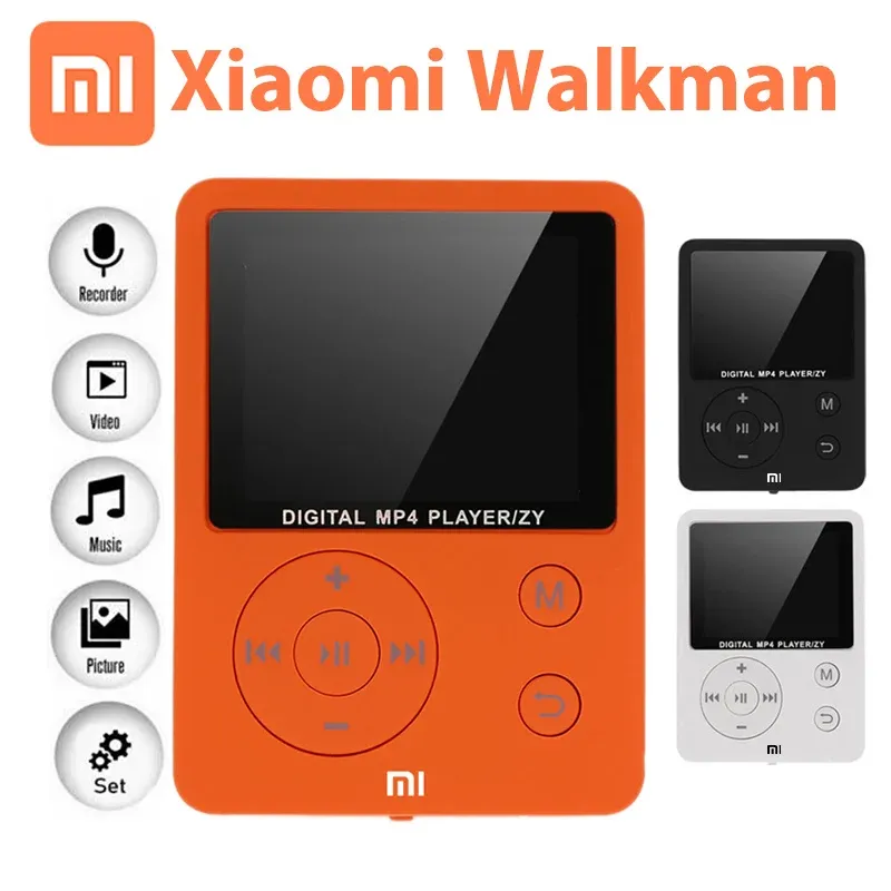 Oortelefoon Xiaomi LCD-scherm Walkman MP3 MP4-speler Ondersteuning tot 64 GB TF-geheugenkaart Fi Fm-radio Mini USB-muziekspeler Fotoviewer EBook