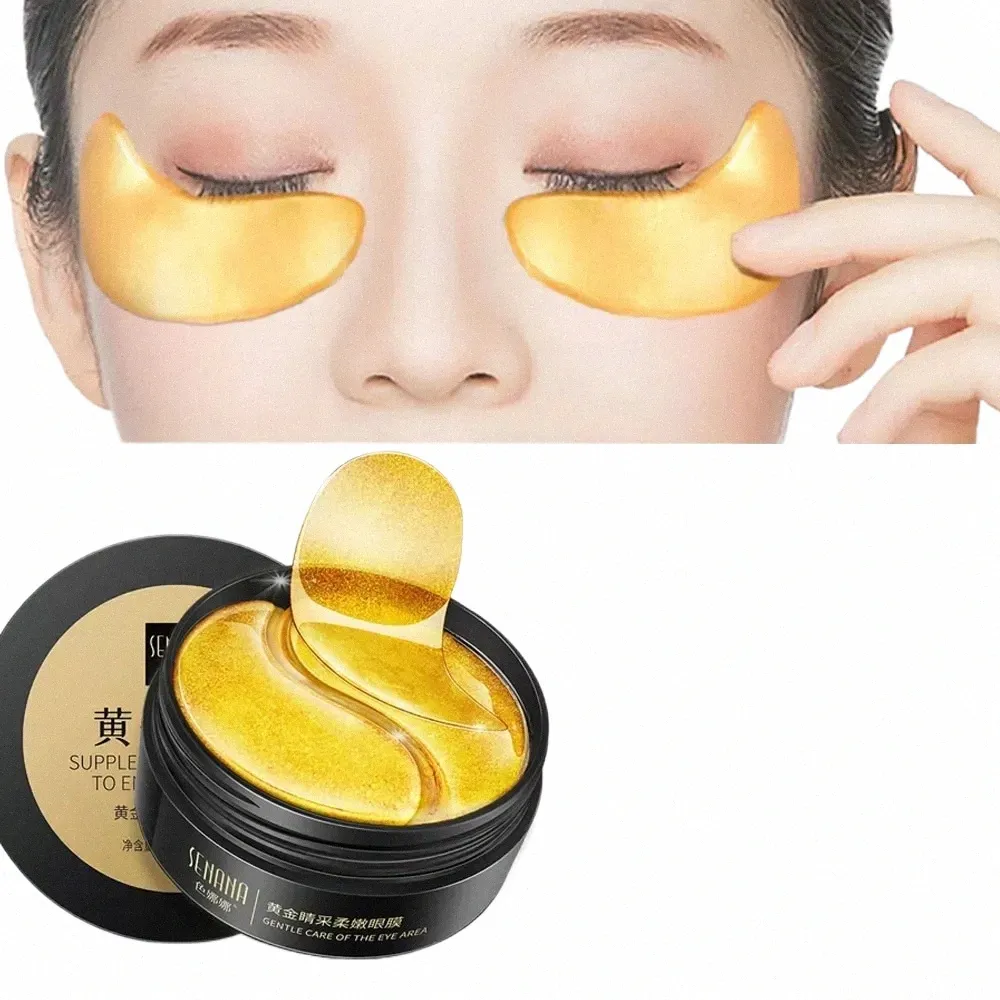 Huidverzorgingsproducten 24K Goud Hyalurinezuur Oogmasker Verwijderen Donkere Oogcirkels Collageen Ooglapjes Koreaanse Gezichtsverzorging Product x4Uh #